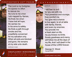 Firefighter Psalm 23 cards